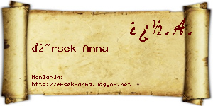 Érsek Anna névjegykártya