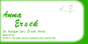 anna ersek business card